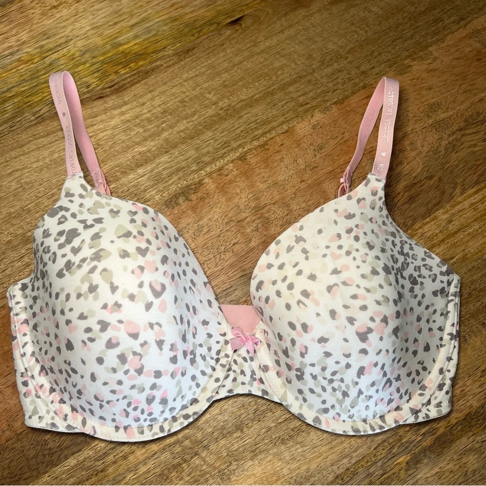 Victoria's Secret Pink and Gray Spotted Bra